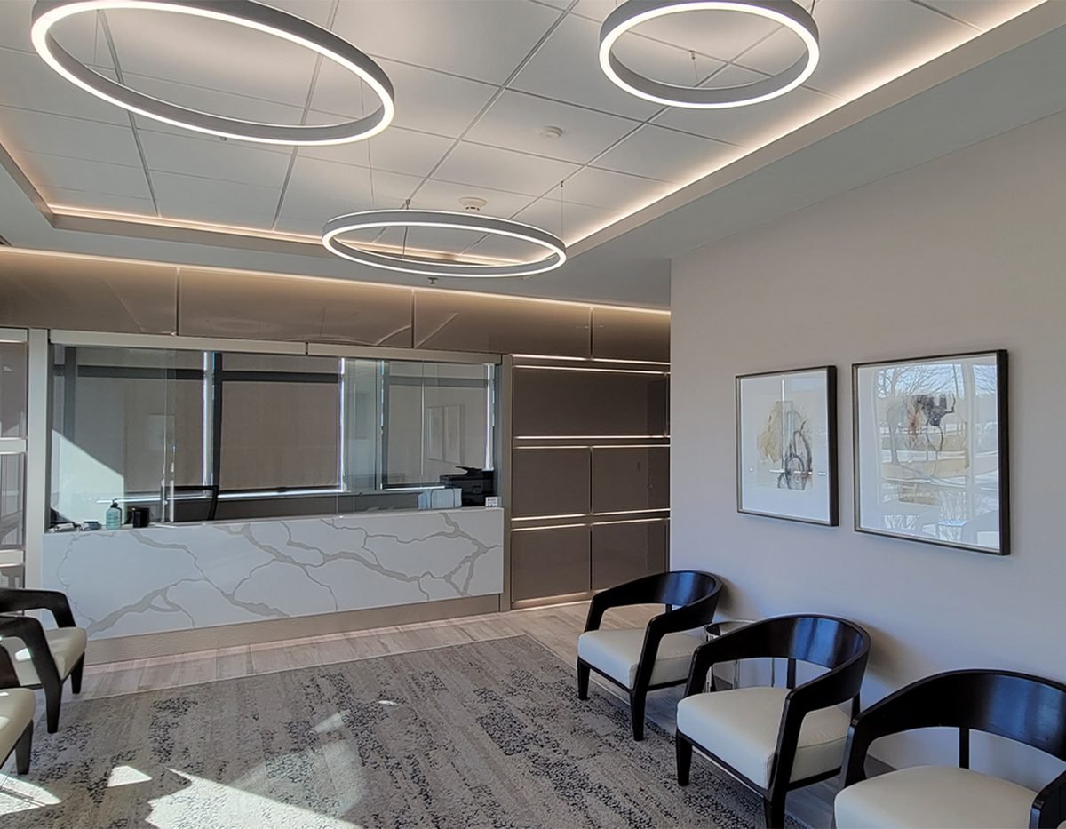 Reception area at the Overland Park facility